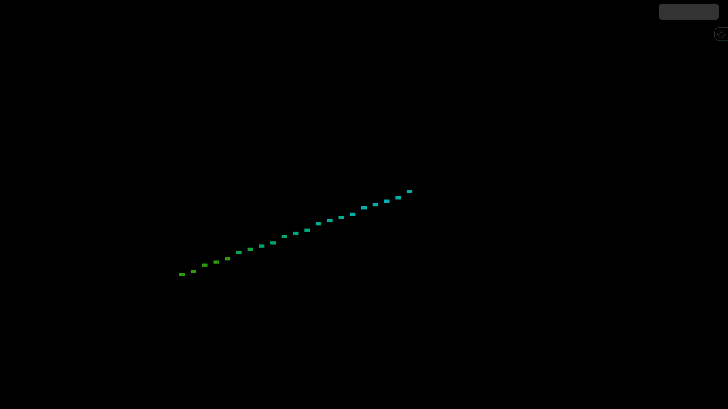 MusicGen, an interactive browser music generator rendering its instrument surface on a dark full-screen canvas.